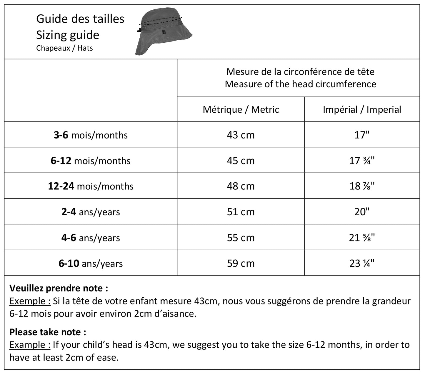 Chapeau Sport Coton - Motif Noir