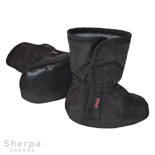 moki bottine mi-saison bébé baby booties noir avec semelle anti-dérapante