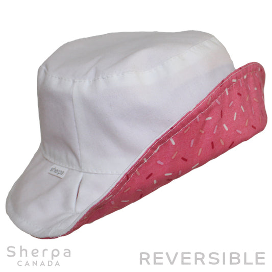 Chapeau Réversible - Blanc-Bonbons