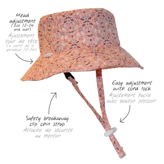 Chapeau Bucket - Fleurs Pêches