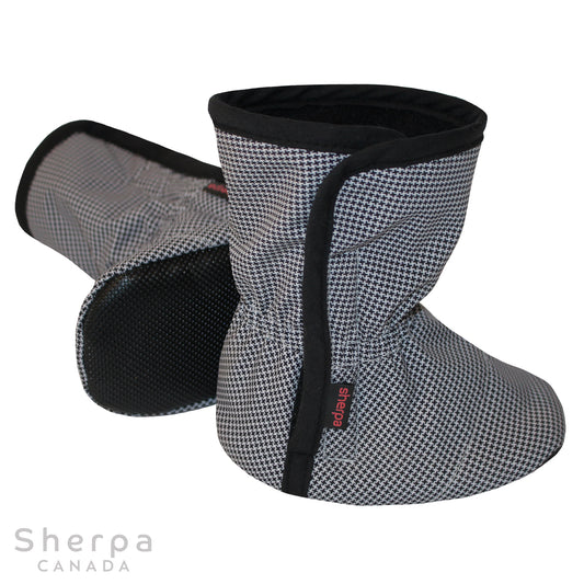 moki bottine mi-saison bébé baby booties pied-de-poule avec semelle anti-dérapante