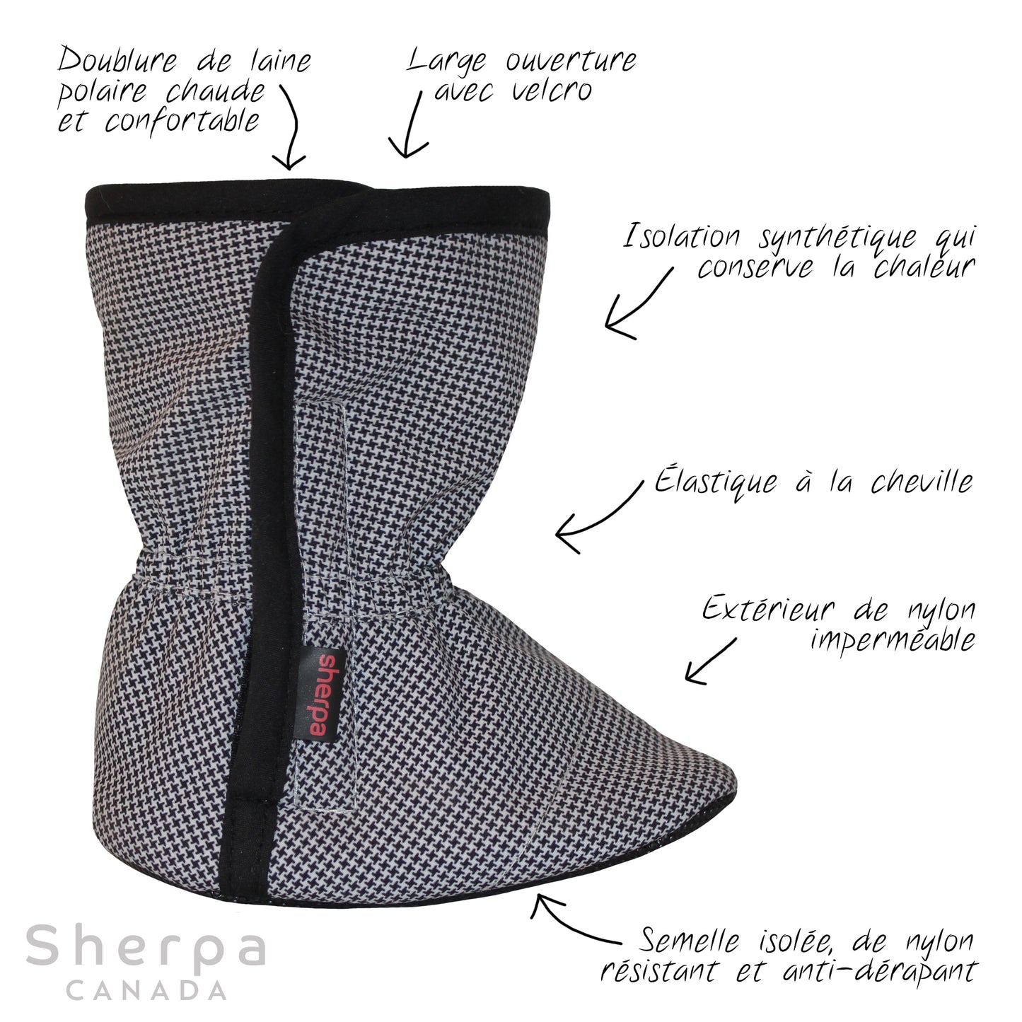 moki bottine mi-saison bébé baby booties pied-de-poule avec description francaise