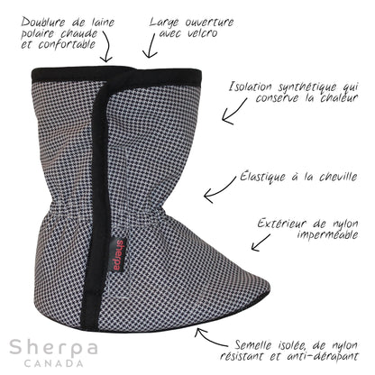 moki bottine mi-saison bébé baby booties pied-de-poule avec description francaise