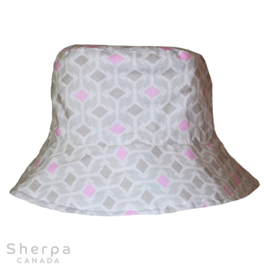 Bucket Hat - Grey-Pink Diamond