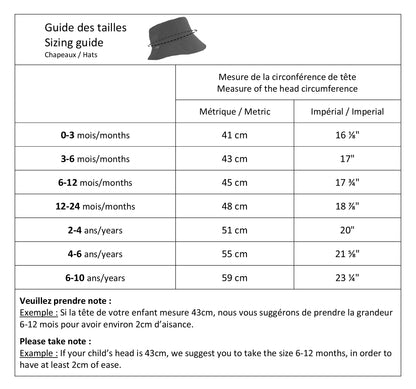 Chapeau Bucket - Coeur Multicolore 6-12 mois