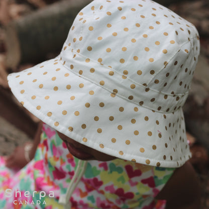 Cotton Sport Hat - Gold Dots