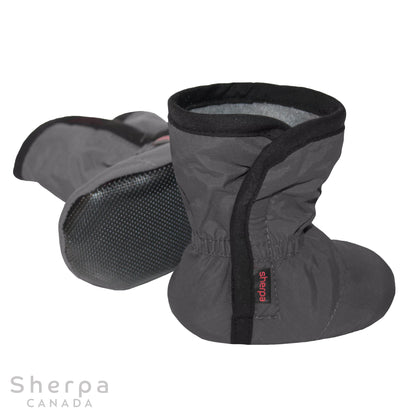 moki bottine mi-saison bébé baby booties gris avec semelle anti-dérapante