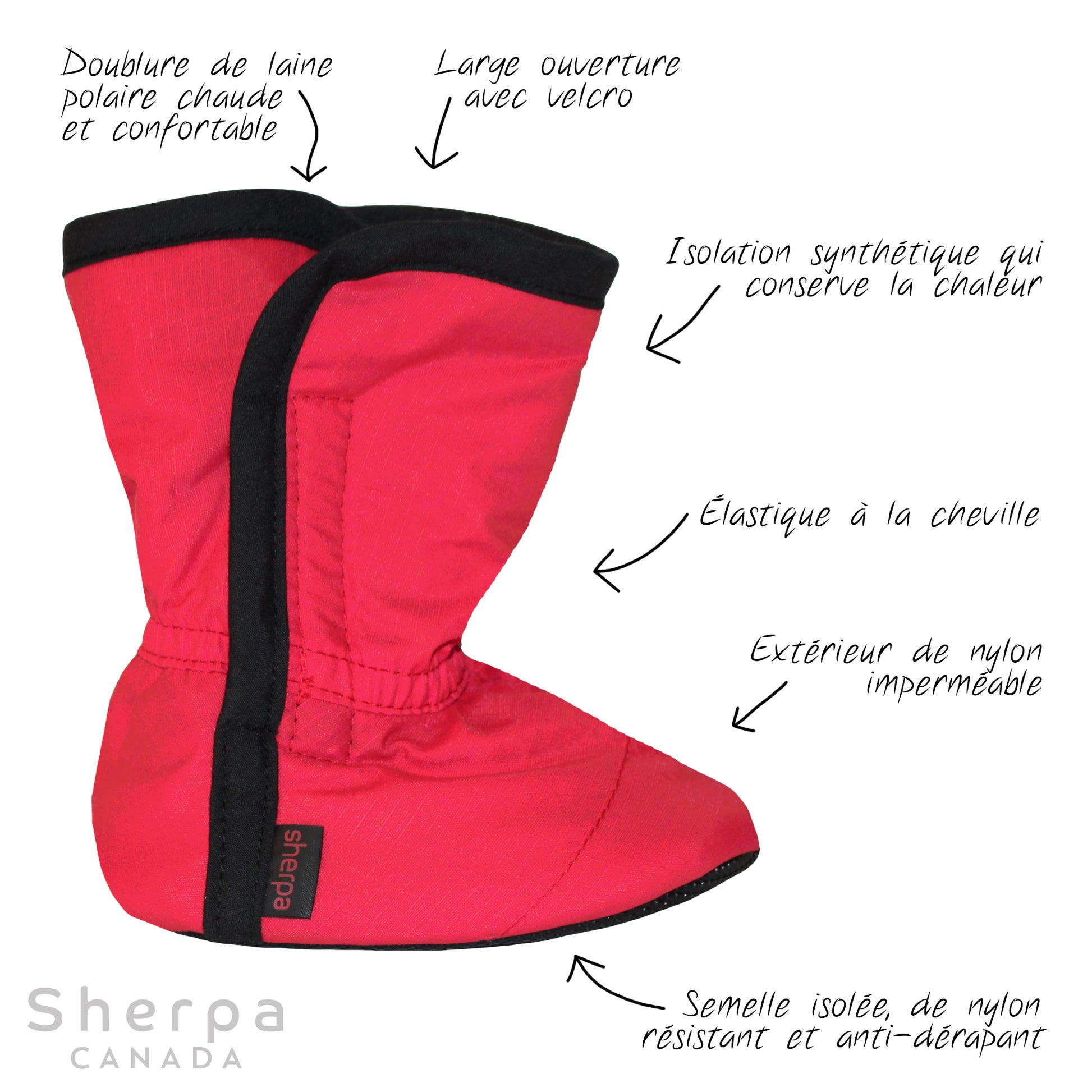 moki bottine mi-saison bébé baby booties rouge 