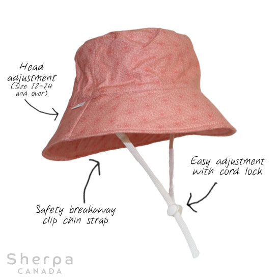 Bucket Hat - Pink Print 0-3 months