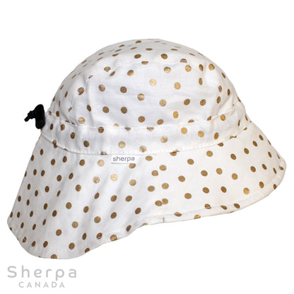 Cotton Sport Hat - Gold Dots