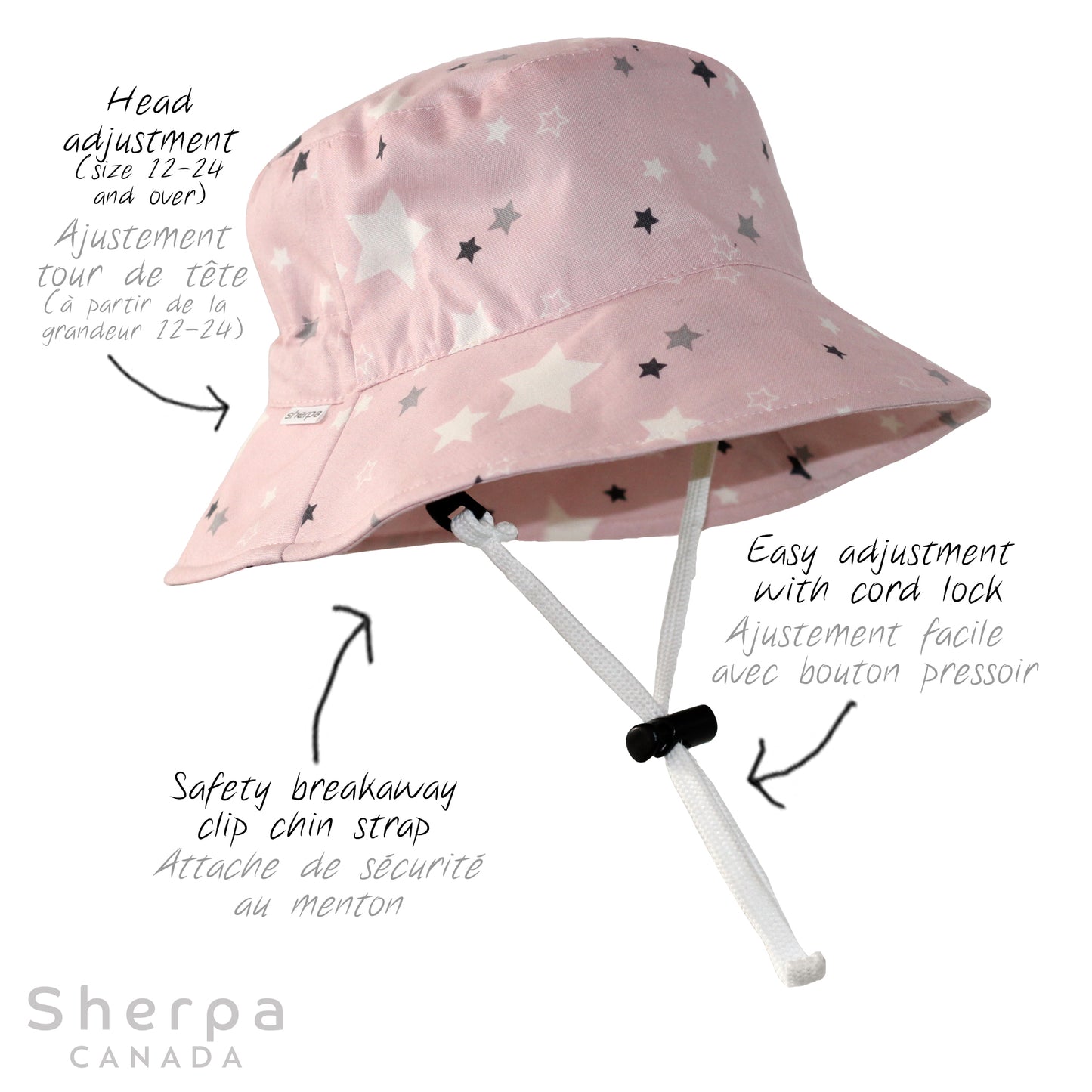 Bucket Hat - Pink Stars